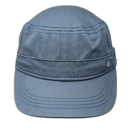 Roxy Army Cap Blue One Size Adjustable Slideback Cotton Heart Logo Cadet Hat