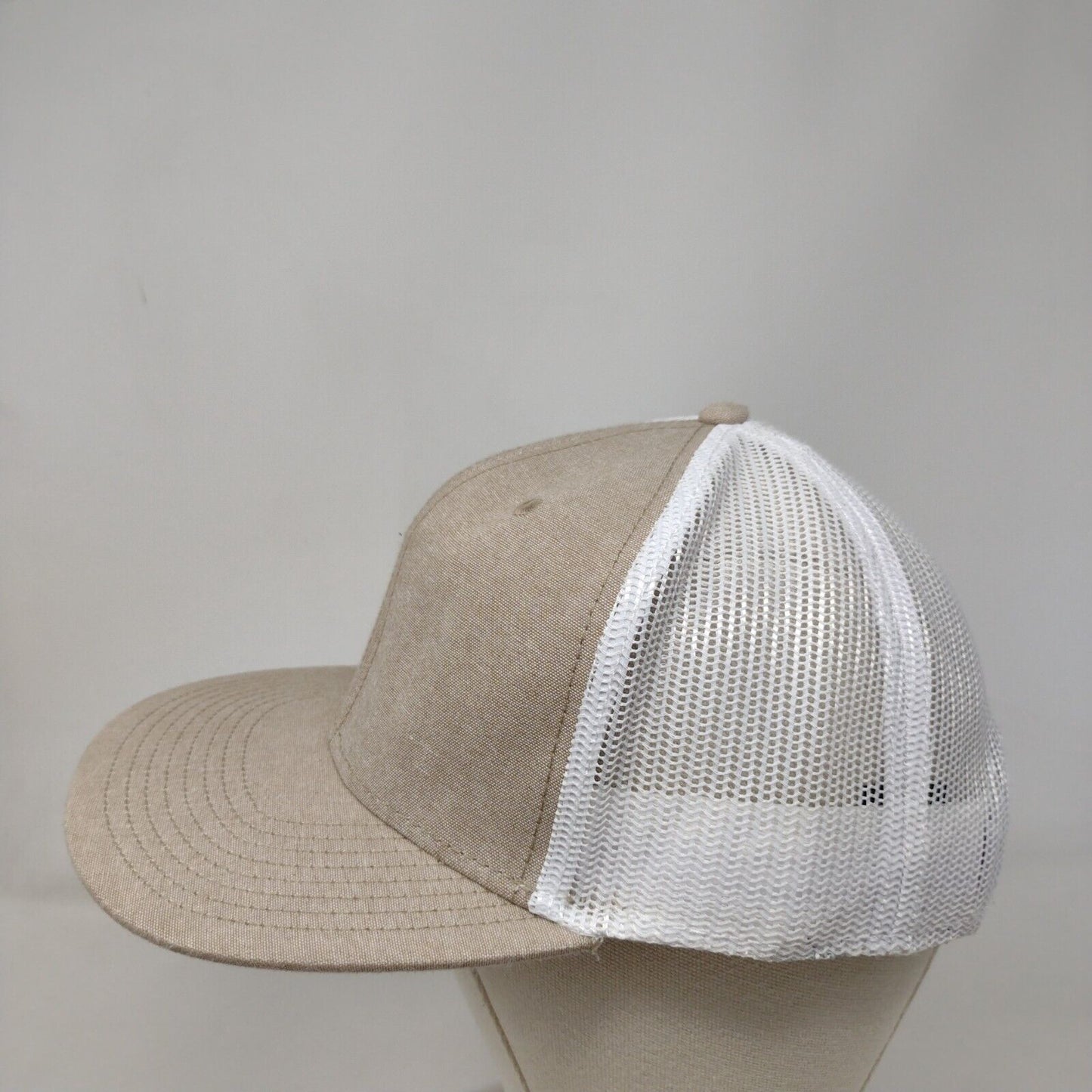 Hopworks Brewery Snapback Trucker Hat Tan OSFM Adjustable Mesh Back Otto