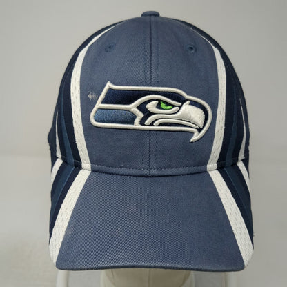 Seattle Seahawks NFL Reebok Blue One Size Cap Gray White Side Stripes Logo Hat