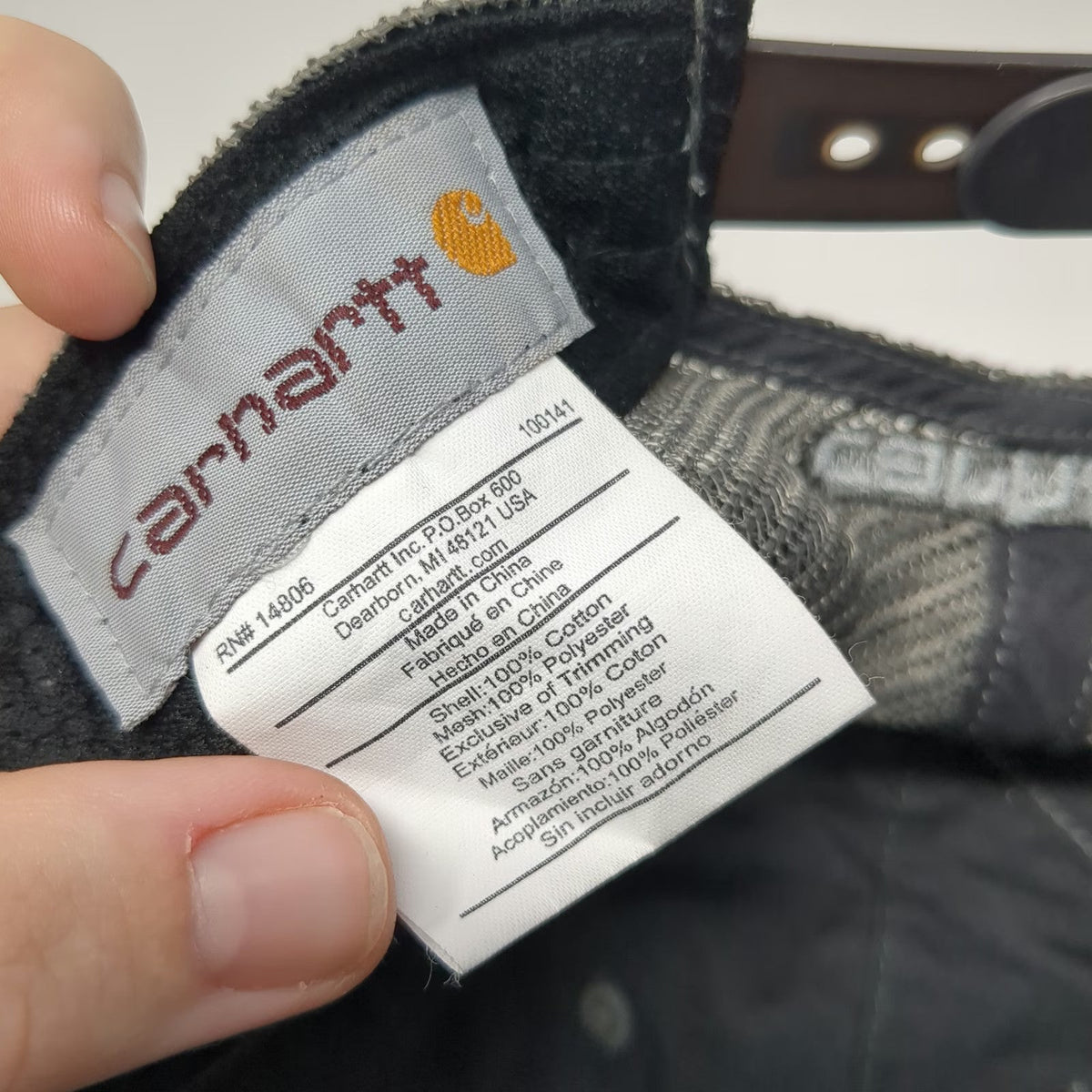 Carhartt Trucker Hat Gray One Size Mesh Back Snapback Logo Patch Workwear Canvas