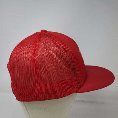 Raven Screens Trucker Hat Red Alaska Hell Freezes Over Graphic Snapback Vintage