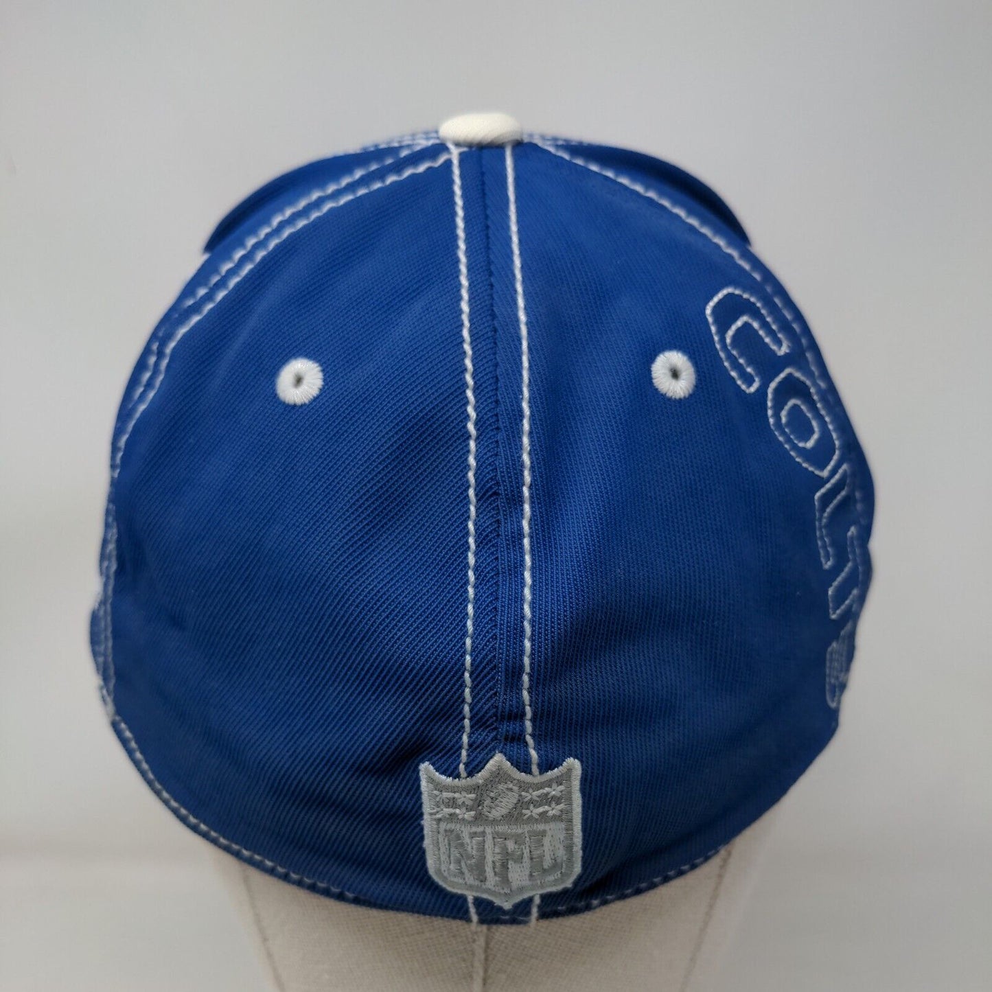 NFL Reebok Indianapolis Colts Fitted Hat Blue Size L/XL Embroidered Logo