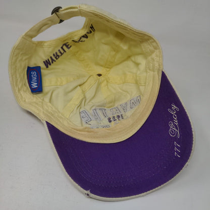 Myrtle Beach 1938 Slideback Hat Yellow OSFA Embroidered 777 Lucky Wings