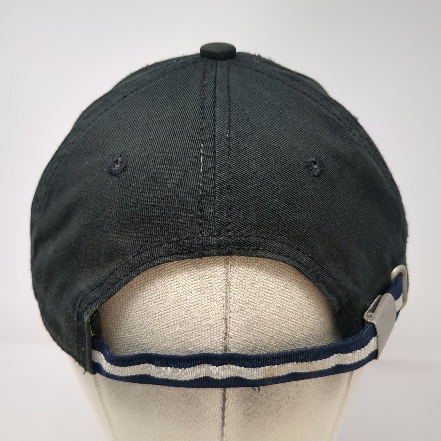 Le Tigre Baseball Cap Black One Size Tiger Logo Striped Slideback Cotton Hat
