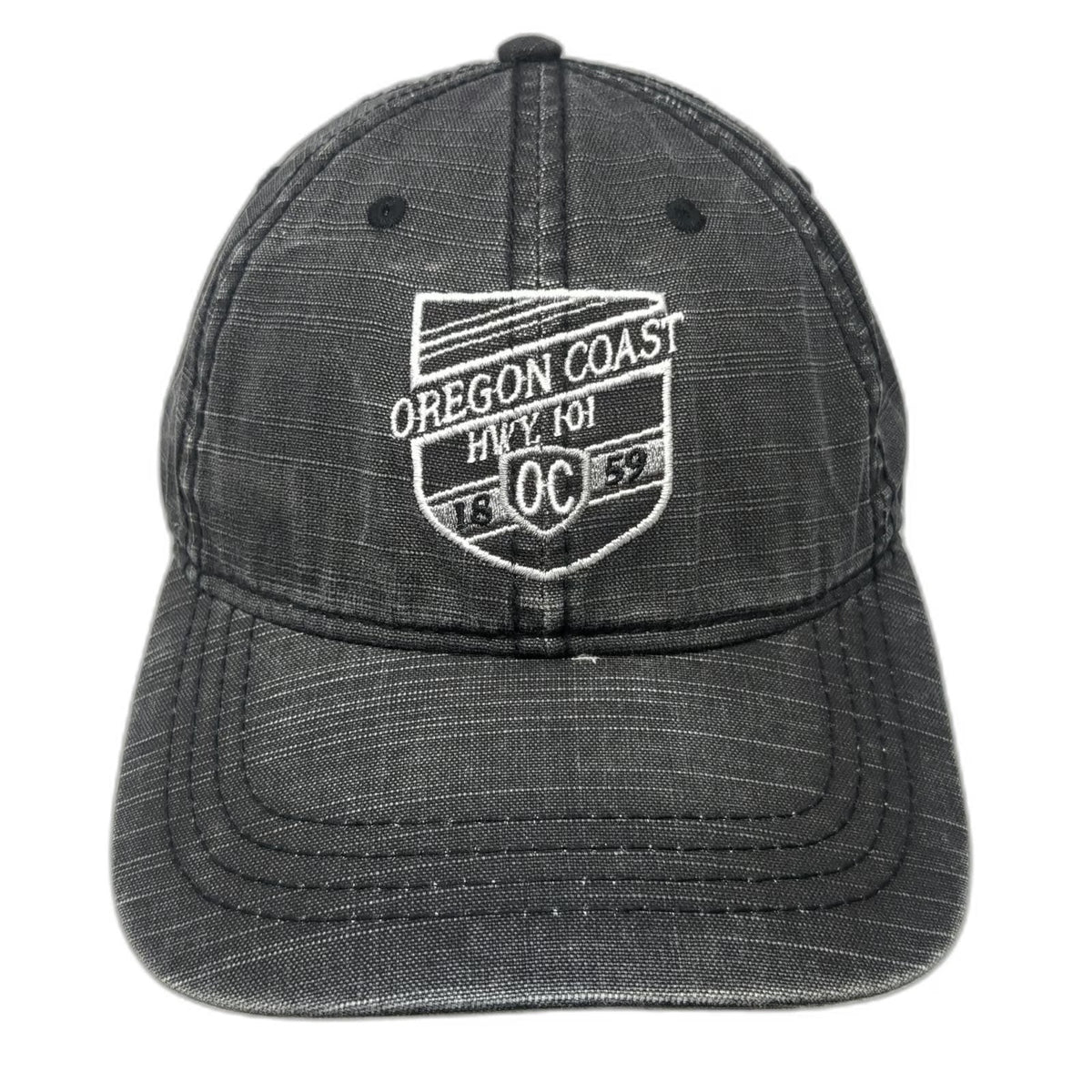 Joan E Gifts Baseball Cap Gray OSFM Oregon Coast HWY 101 Shield Embroidered Hat