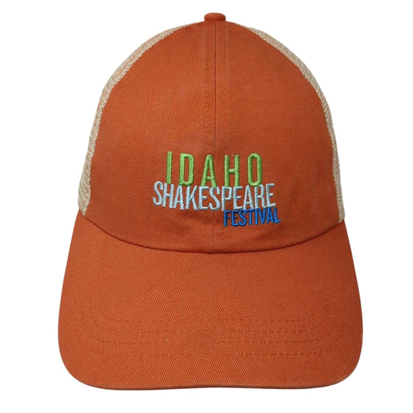 Idaho Shakespeare Festival Trucker Hat Orange One Size Mesh Back