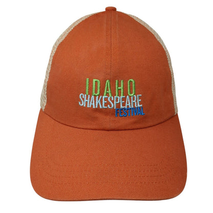 Idaho Shakespeare Festival Trucker Hat Orange One Size Mesh Back