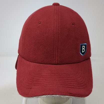 G.H. Bass & Co Trapper Cap Red Fleece Winter Hat Shield Logo Ear Flaps Vintage