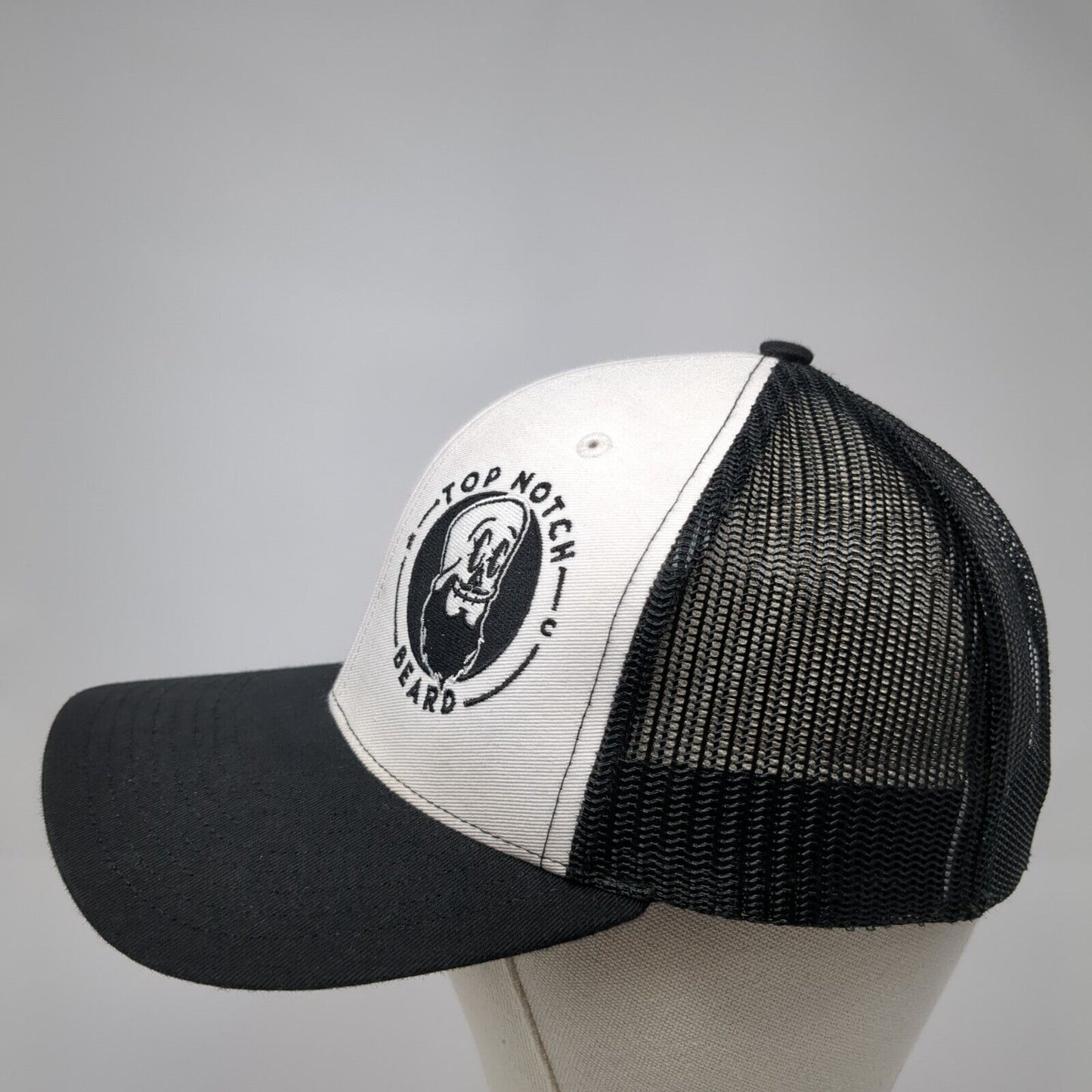 Top Notch Beard Snapback Trucker Hat Black OS Adjustable Mesh Back Richardson