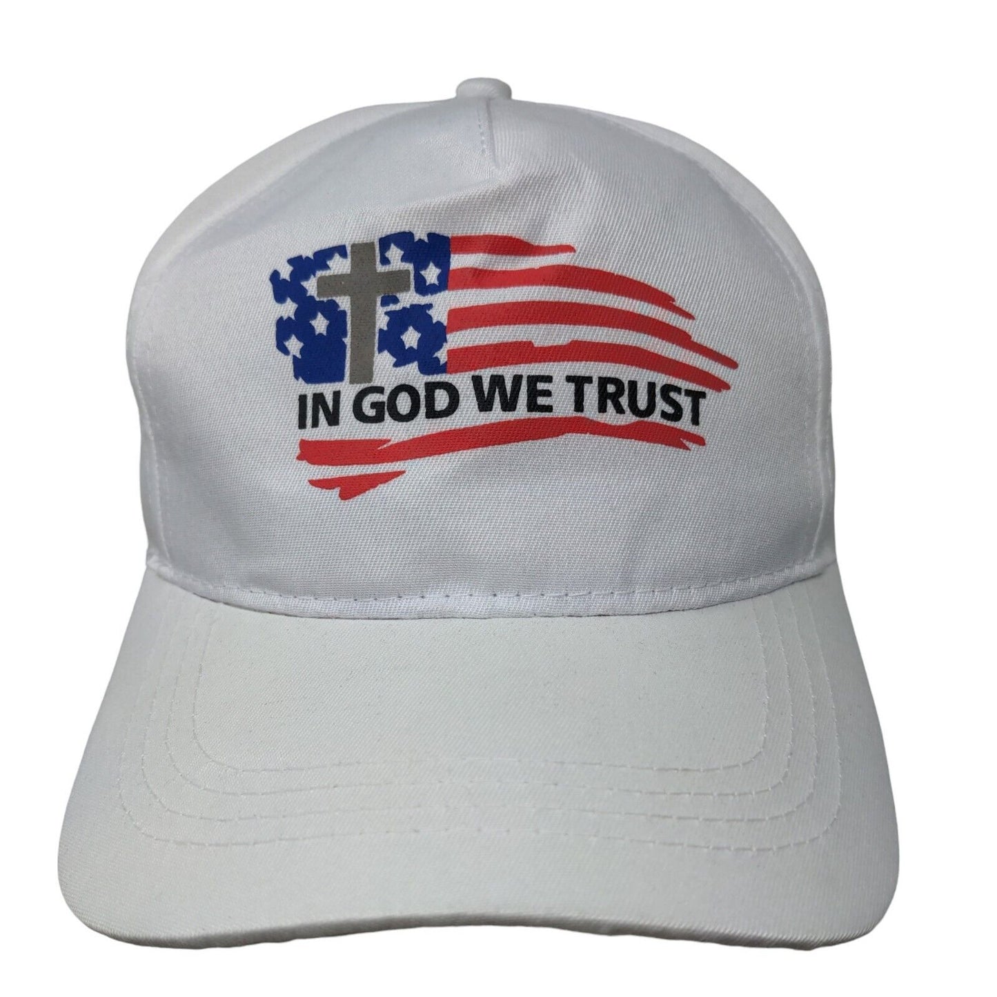 Unbranded Men's Snapback Trucker Hat White Adjustable In God We Trust Patriotic