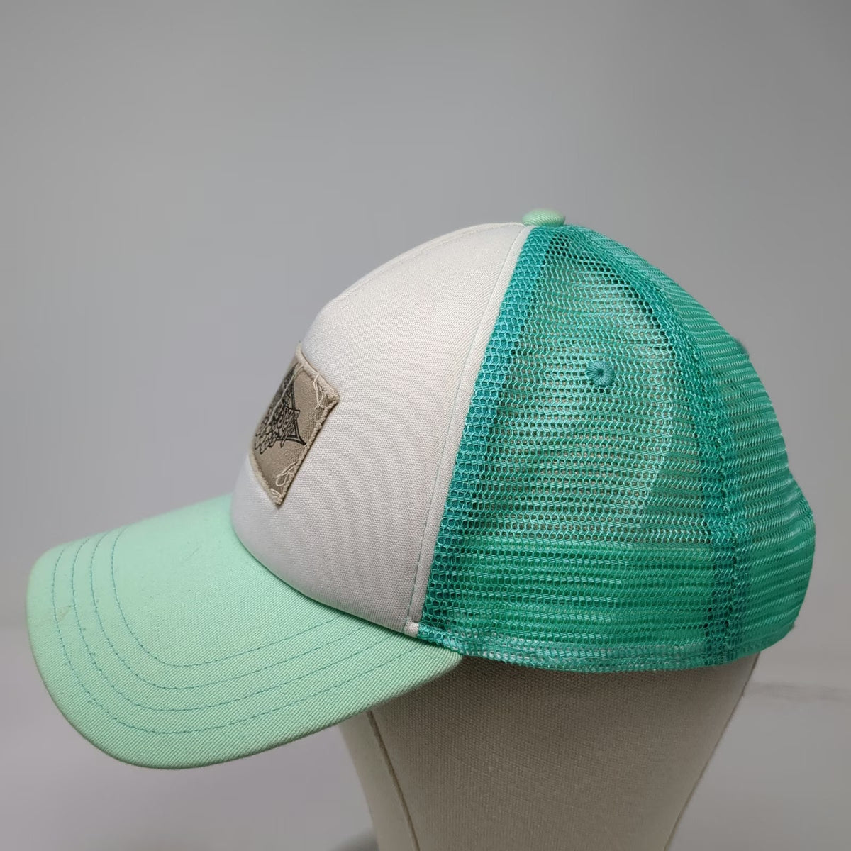 Surf N Sea Green Trucker Hat One Size Mesh Foam Distressed Patch Snapback Hawaii