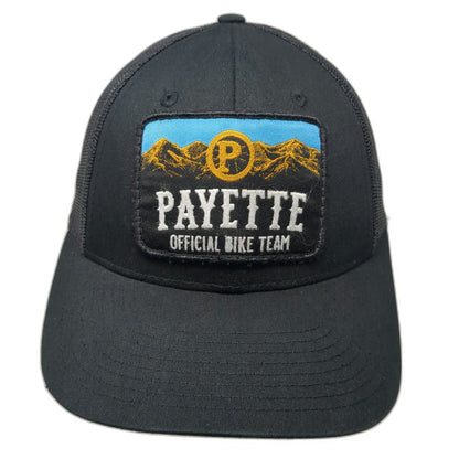 Richardson Trucker Hat Black S Payette Official Bike Team Mountain Logo Patch