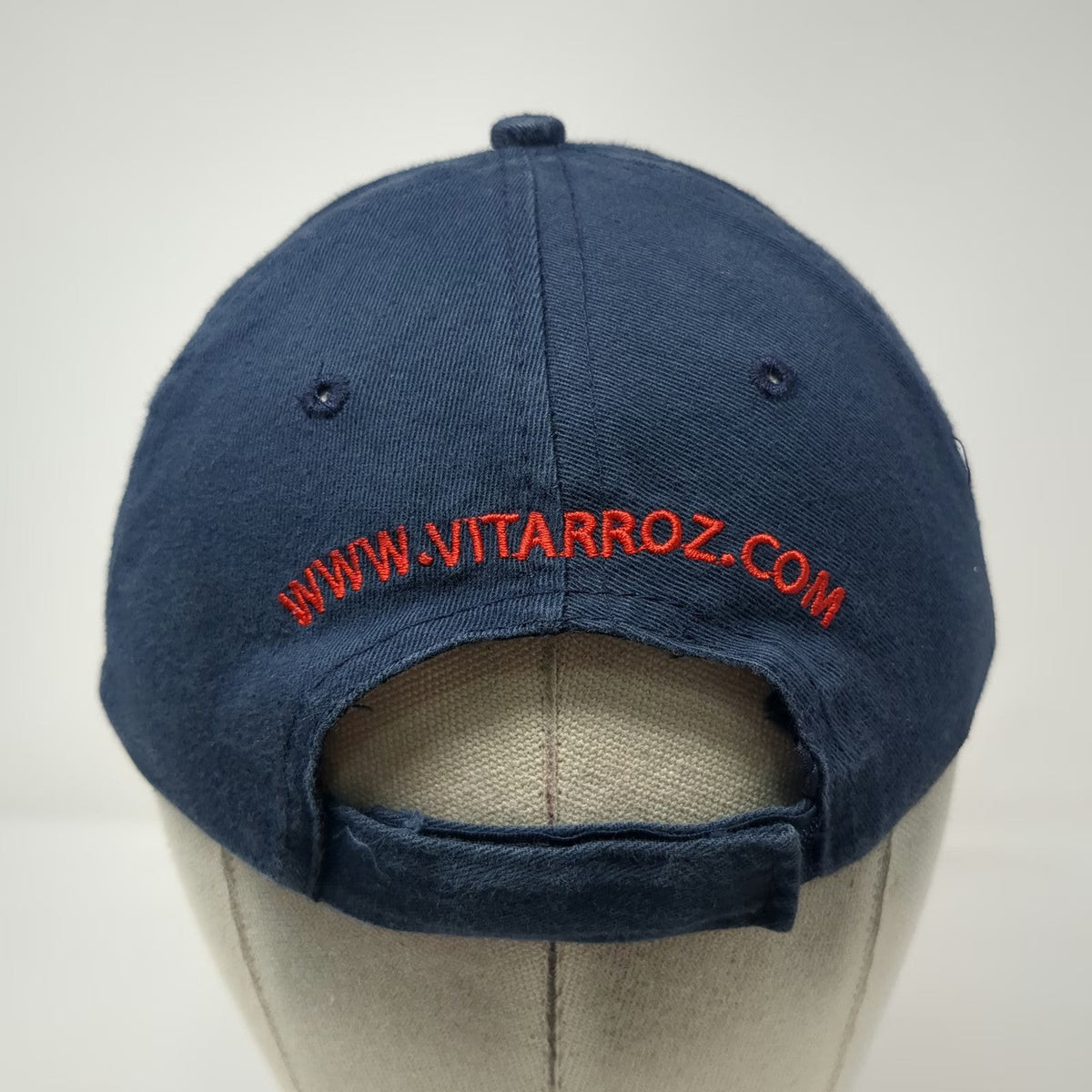Vitarroz Blue Baseball Cap One Size Strapback Embroidered Patch Red White Hat