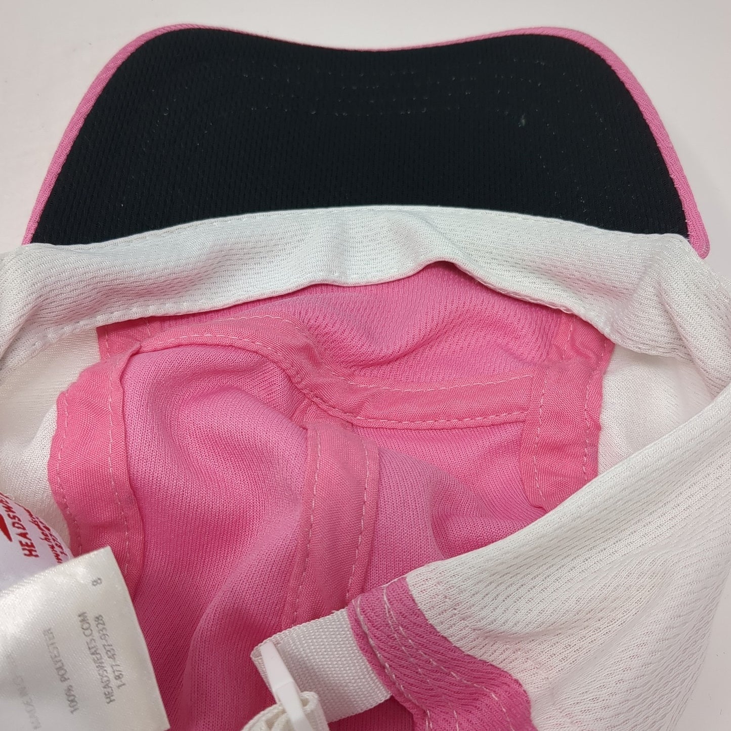 Headsweats 5 Panel Cap Pink One Size Adjustable Lightweight Embroidered