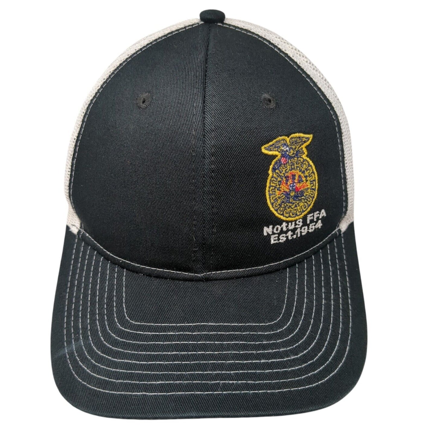 Notus FFA Est. 1954 Snapback Trucker Hat Black OS Adjustable Mesh Port Authority