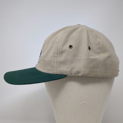 Ibis Headwear Snapback Hat Beige Green One Size Made in USA Two Tone LD Logo