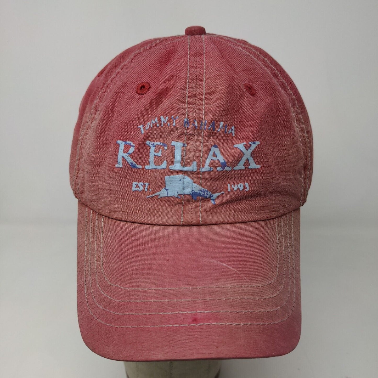 Tommy Bahama Relax Men's Slideback Hat Red Adjustable Cotton Nylon Graphic Logo