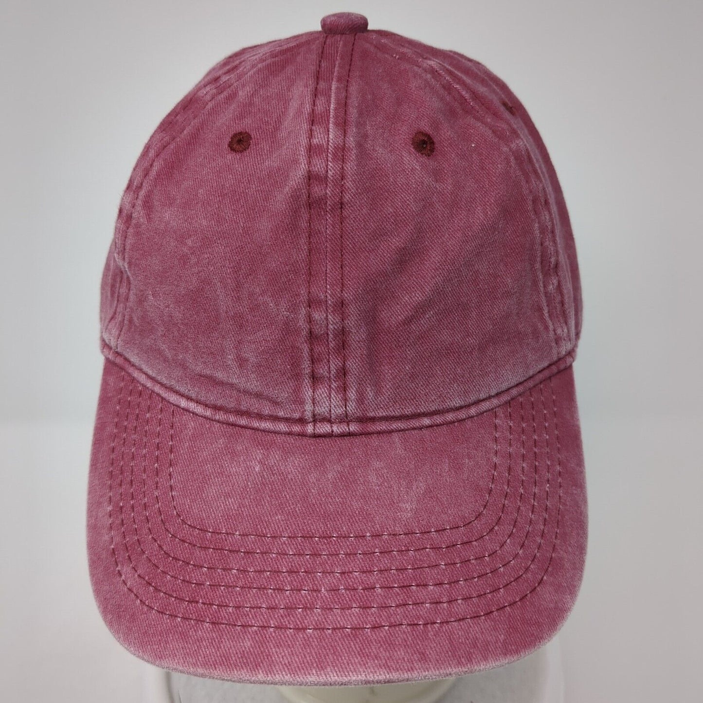 Unbranded Slideback Hat Red One Size Adjustable Vented Holes 6 Panel Blank