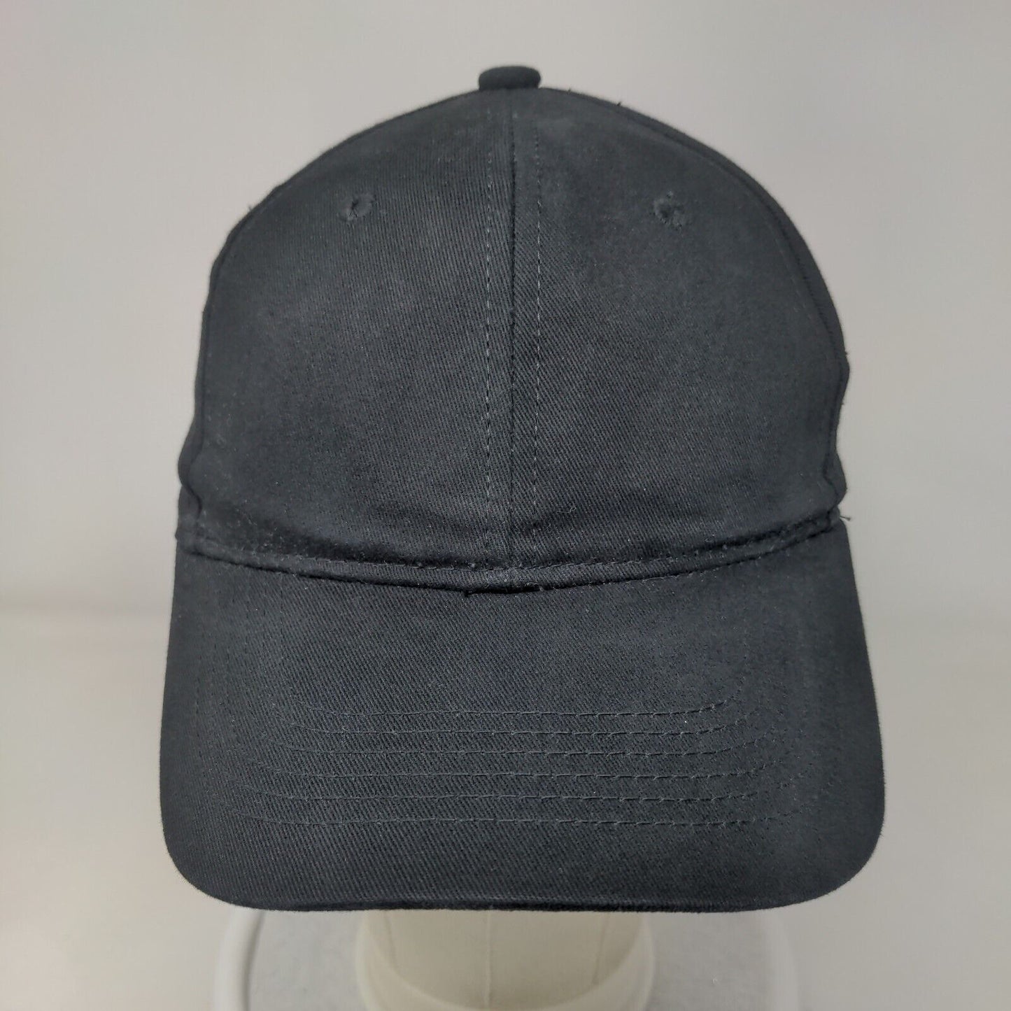 George Strapback Hat Black One Size Adjustable Vented Holes 6 Panel Blank