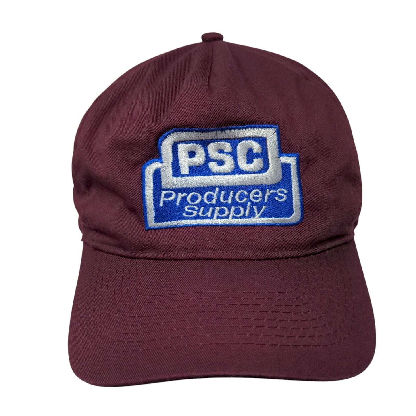 PSC Producers Supply Snapback Hat Red Burgundy OSFM Embroidered Otto