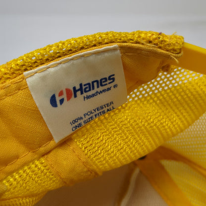 Hanes Trucker Hat Yellow One Size Snapback Mesh Valley Soil Conservation Dist
