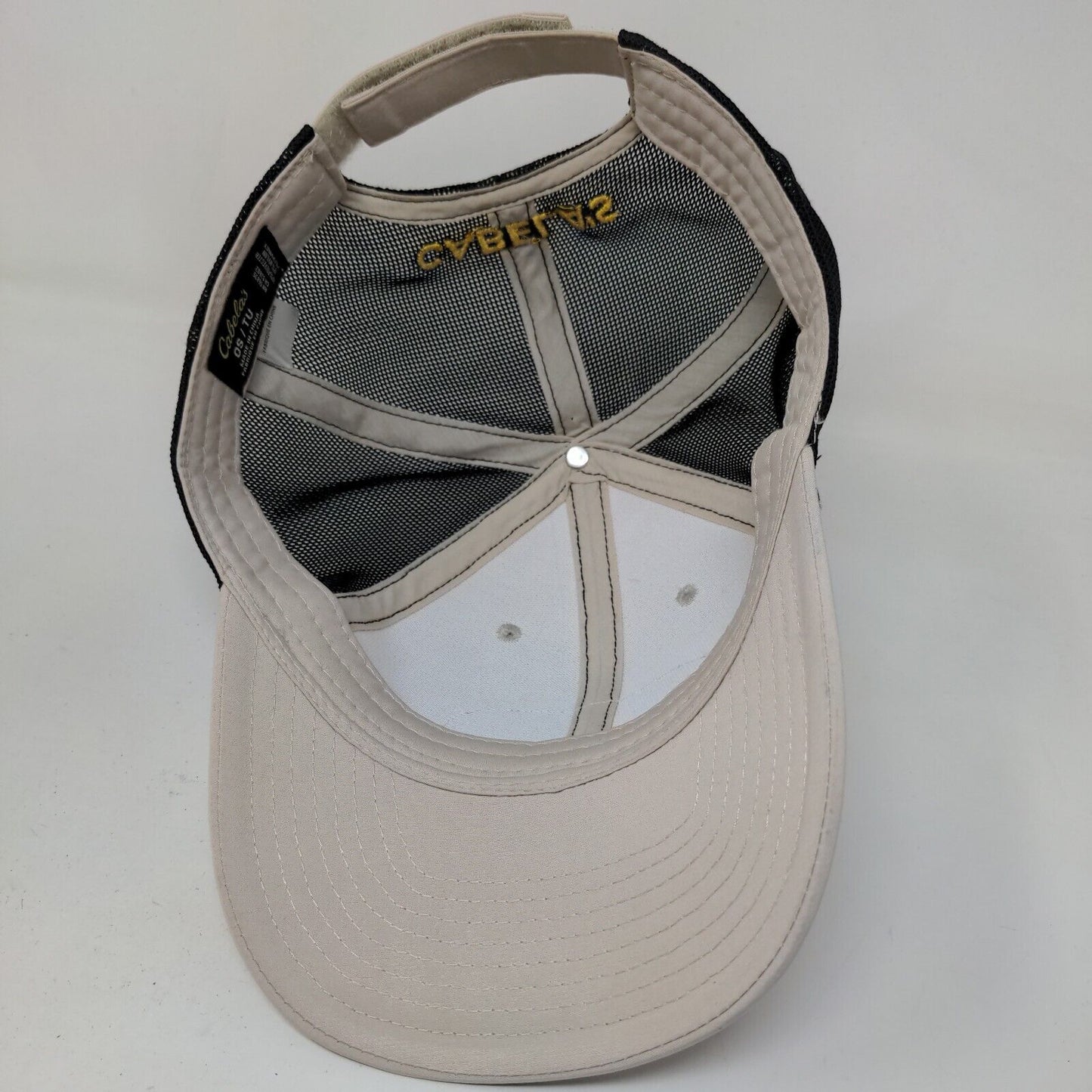 Cabela's Men's Strapback Mesh Back Hat Tan Size OS Embroidered Logo