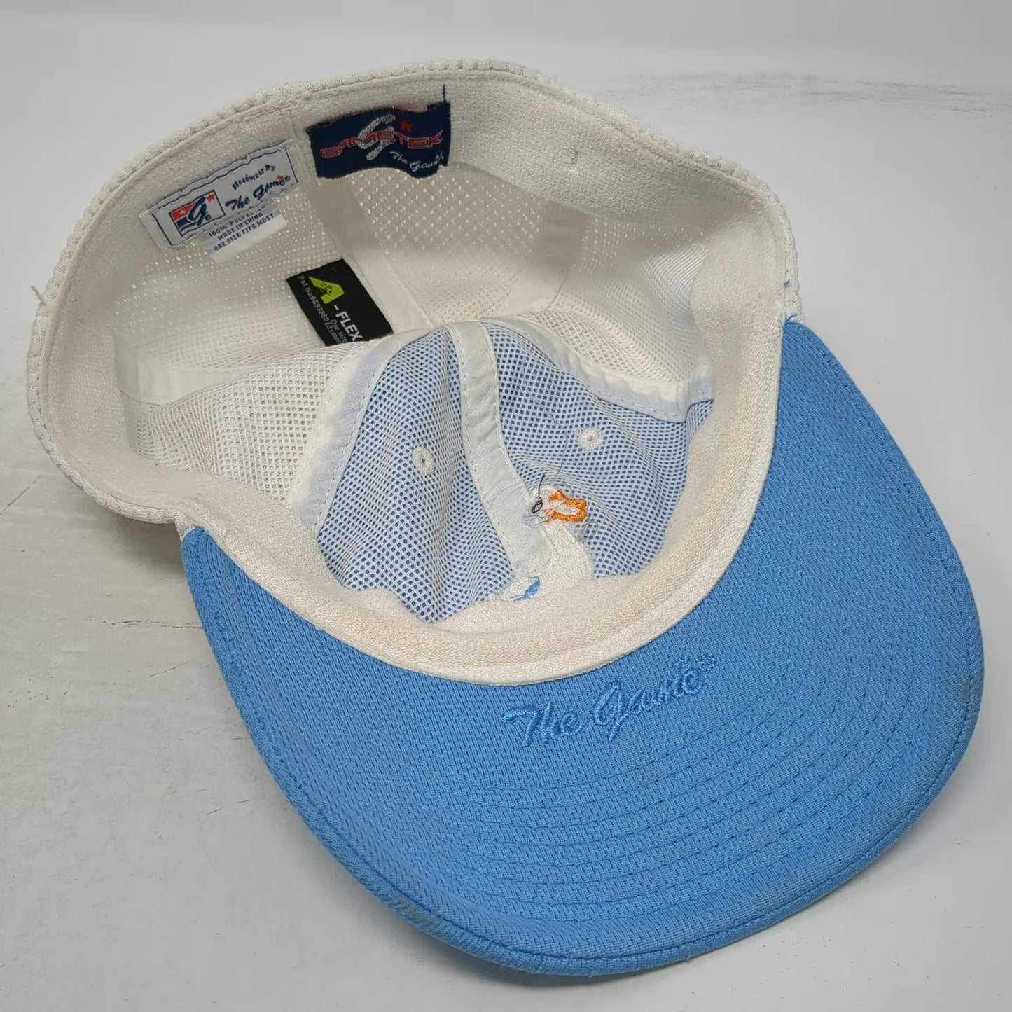 The Game Aflac Duck Mascot Hat Baseball Cap Blue One Size Mesh Back Stretch Fit