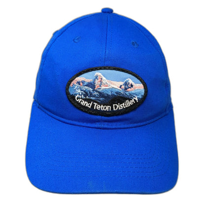 Big X Baseball Cap Blue One Size Grand Teton Distillery Mountain Patch Hat