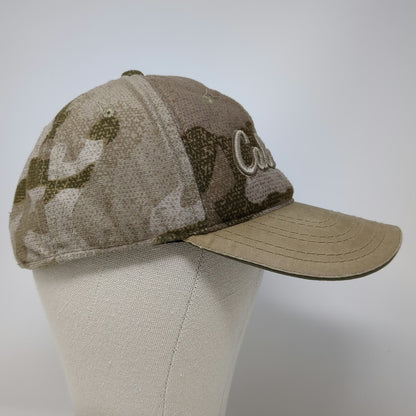 Cabela's Baseball Cap Beige One Size Camo Embroidered Strapback Hat Script Logo