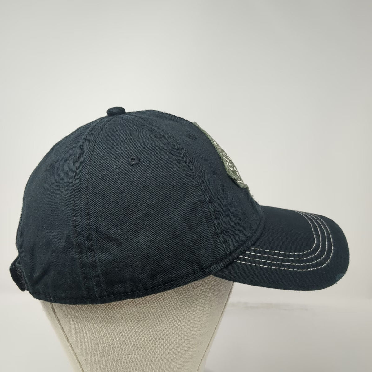Guinness Baseball Cap Black One Size Frayed Patch Harp Dublin Shamrocks Hat