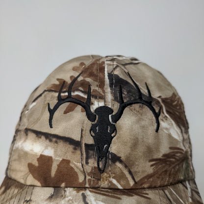 Field & Stream Men's Strapback Hat Brown Camo OSFM Embroidered Deer Logo