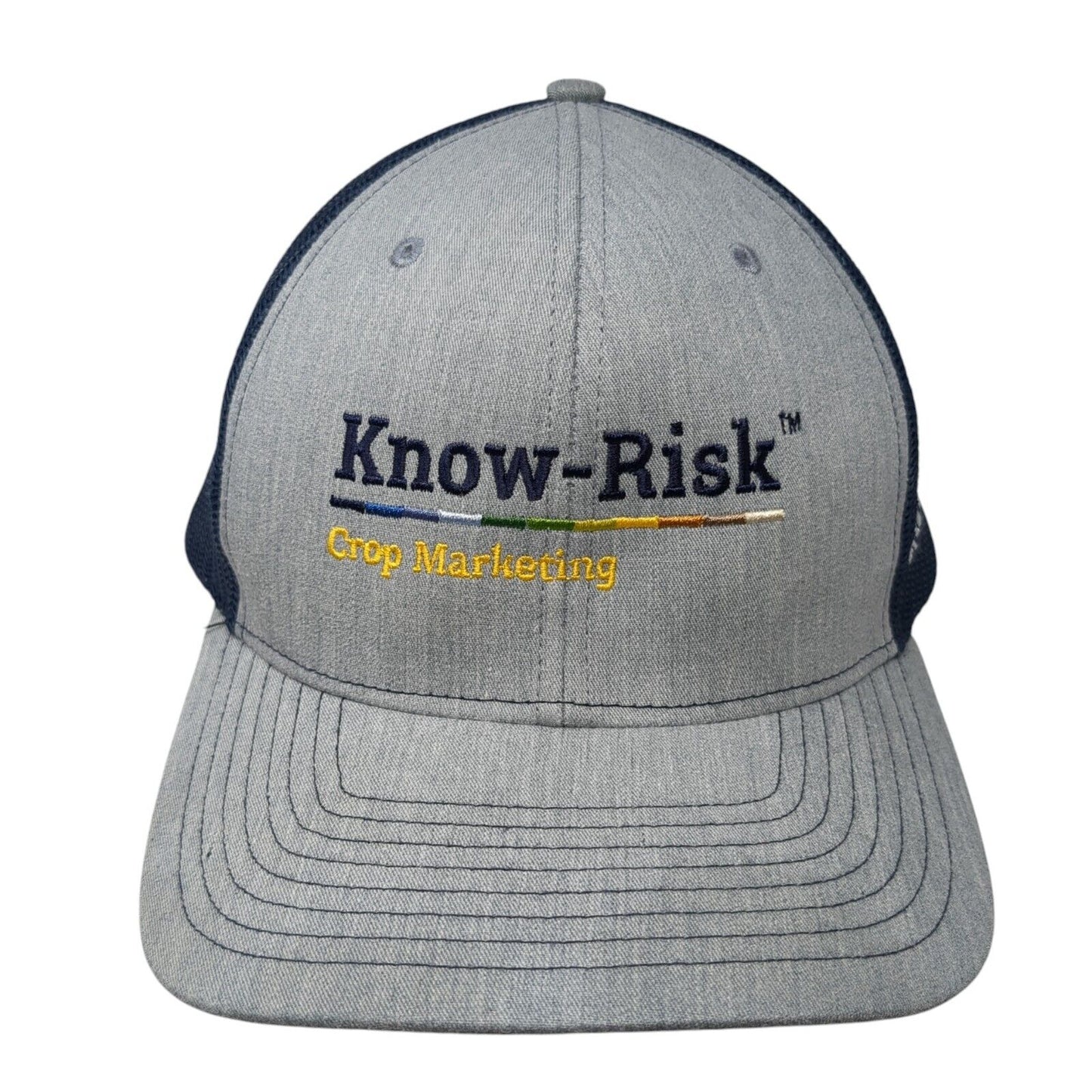 Know-Risk Crop Marketing Snapback Trucker Hat Gray OS Adjustable Mesh Richardson