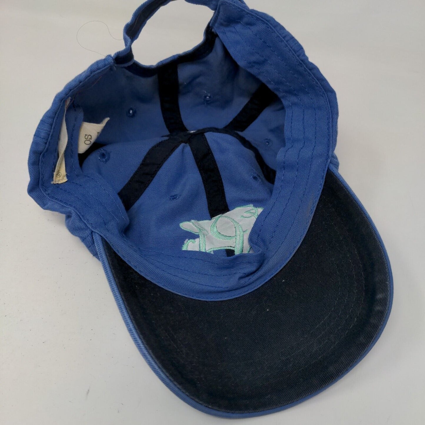 Monogram Slideback Hat Blue One Size Embroidered Adjustable 6 Panel