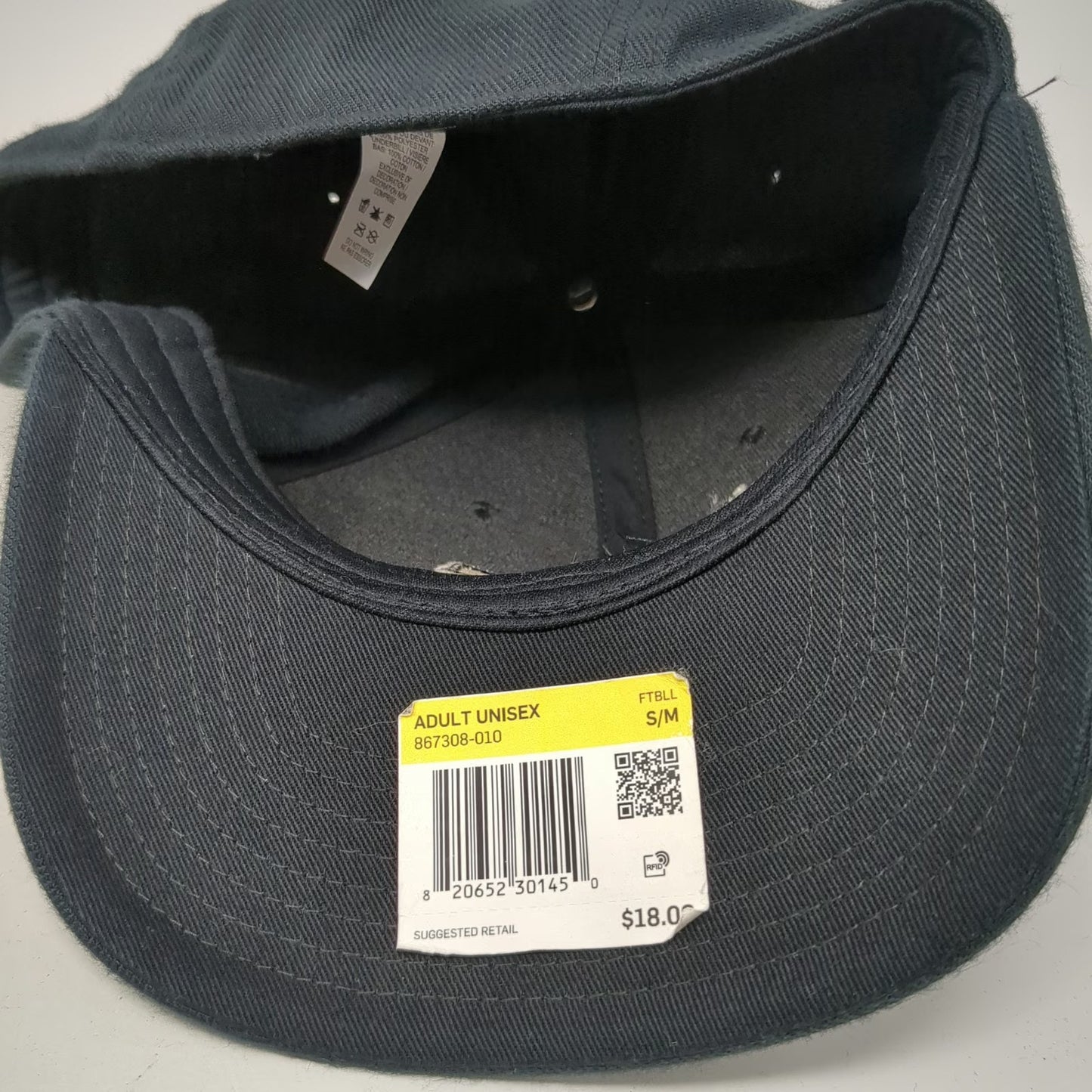 Nike Baseball Cap Black M BK Interlocking Logo Dri-FIT Classic99 Stretch Hat