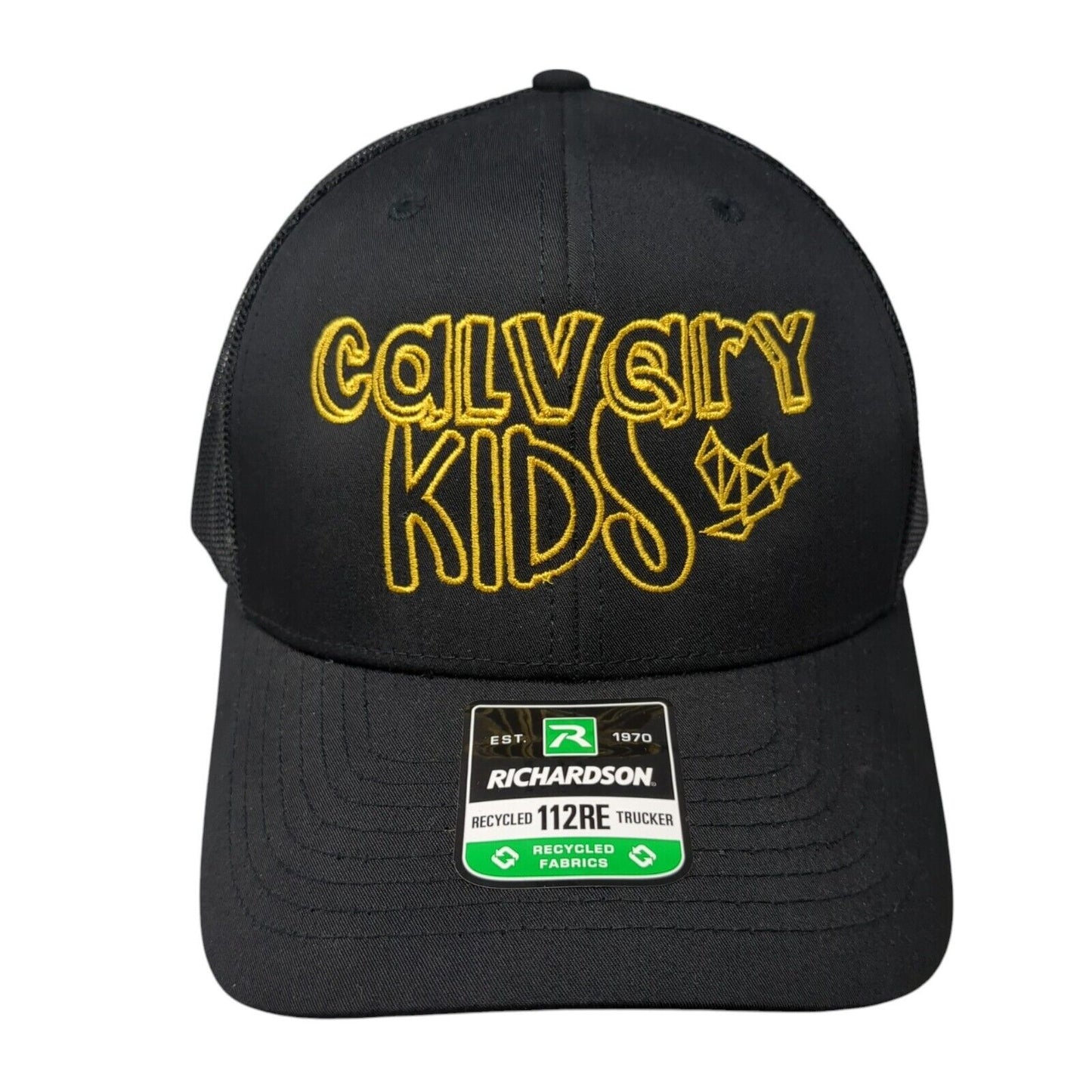 Calvary Kids 112RE Snapback Trucker Hat Black OS Adjustable Mesh Back Richardson