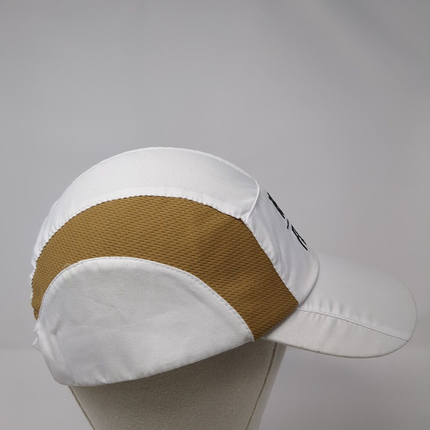 Tri Fla Strapback 5 Panel Cap White One Size Adjustable Embroidered Breathable