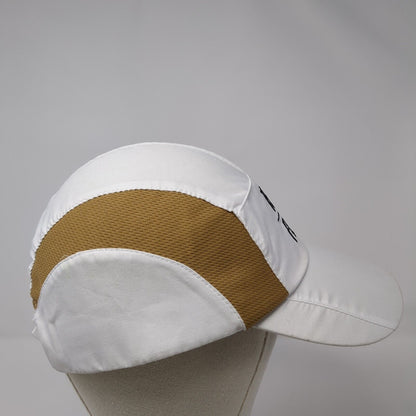 Tri Fla Strapback 5 Panel Cap White One Size Adjustable Embroidered Breathable