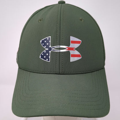 Under Armour Baseball Cap Green L American Flag Patriotic Fitted Performance Hat