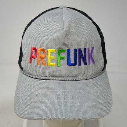 Richardson Trucker Hat Gray One Size Rainbow Prefunk Corduroy Mesh Rope Snapback