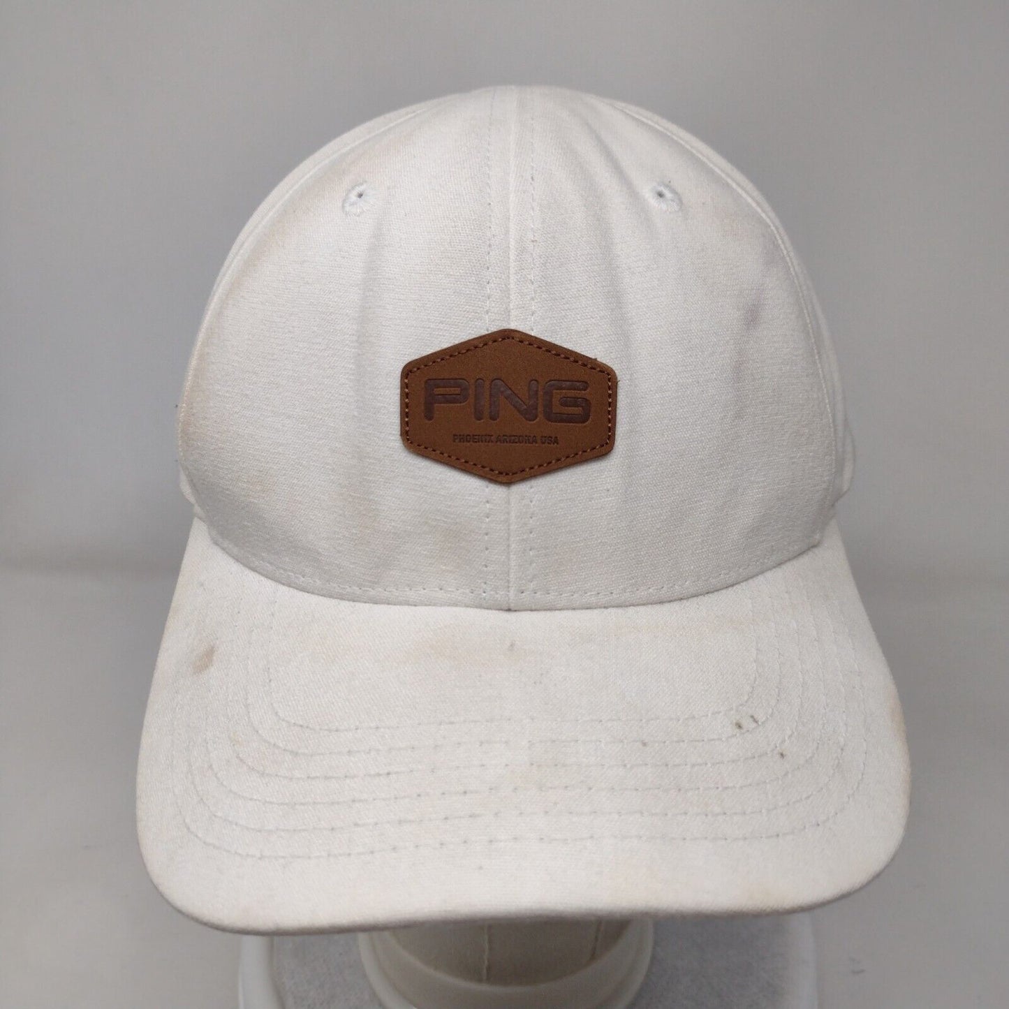 PING Phoenix Arizona USA Slideback Hat Cream One Size Adjustable Vented Holes