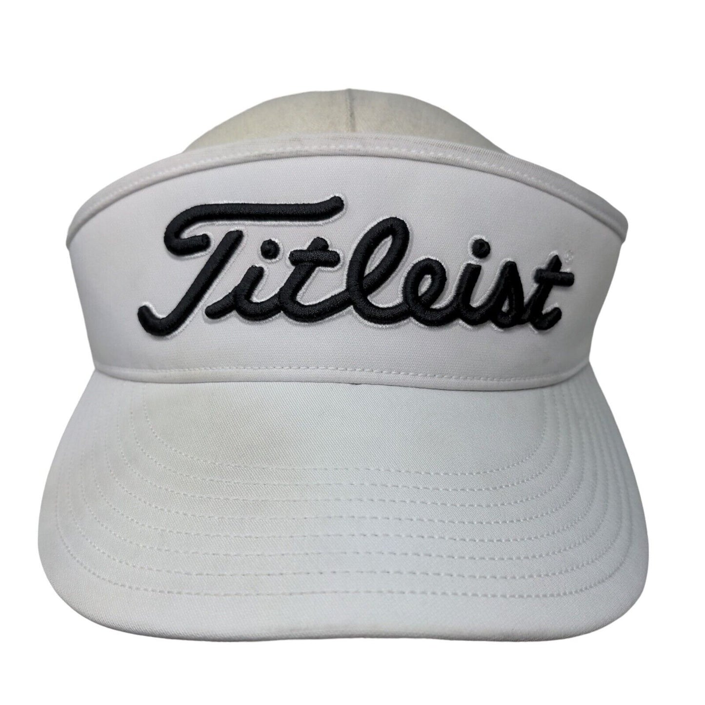 Titleist Men's Strapback Sun Visor Hat White Embroidered Logo Polyester Blend