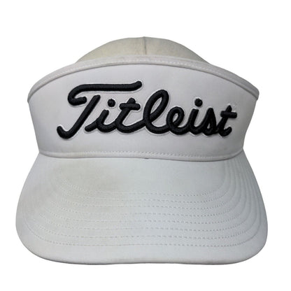 Titleist Men's Strapback Sun Visor Hat White Embroidered Logo Polyester Blend