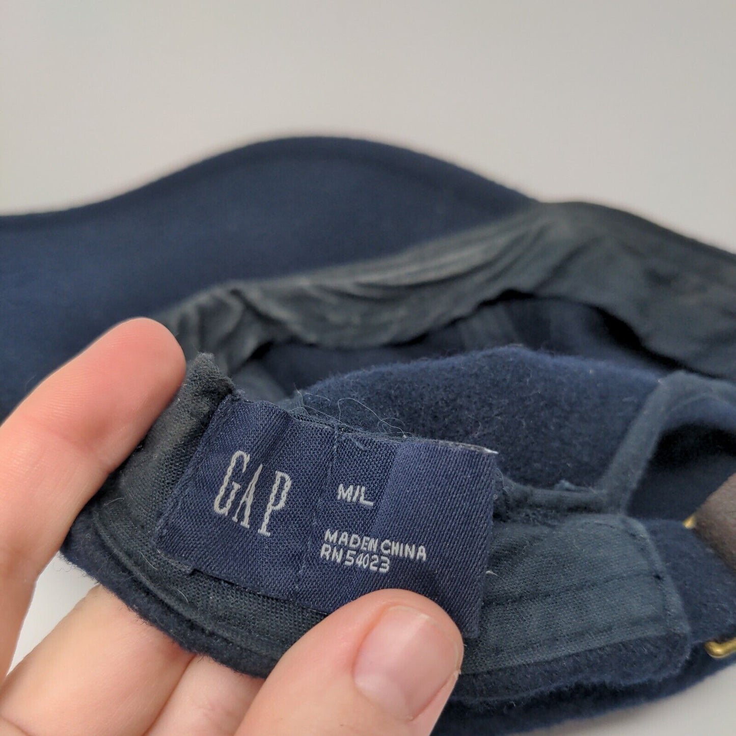 Gap Slideback Hat Blue M/L Adjustable Vented Holes 6 Panel Blank Wool Blend