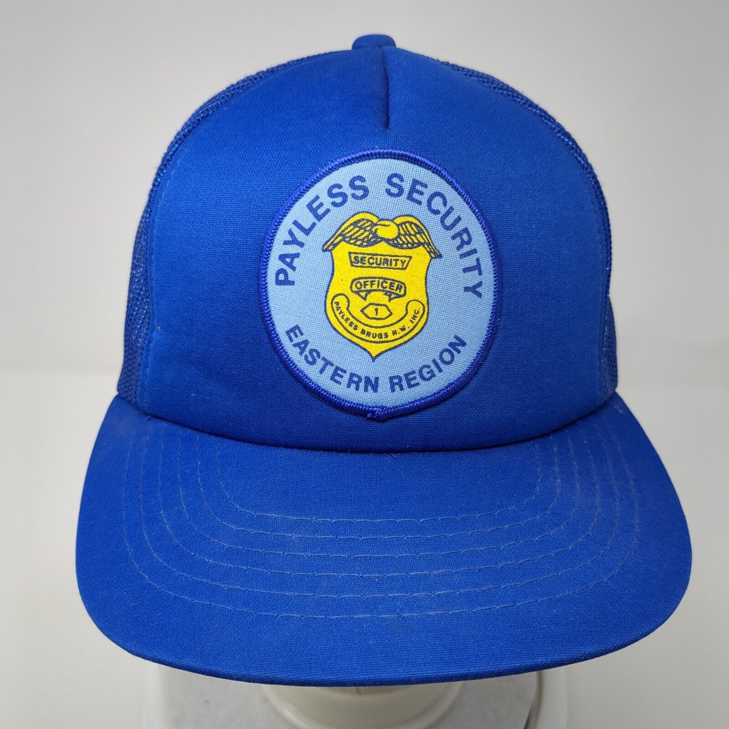 Payless Security Eastern Region Snapback Trucker Hat Blue OS Adjustable Mesh