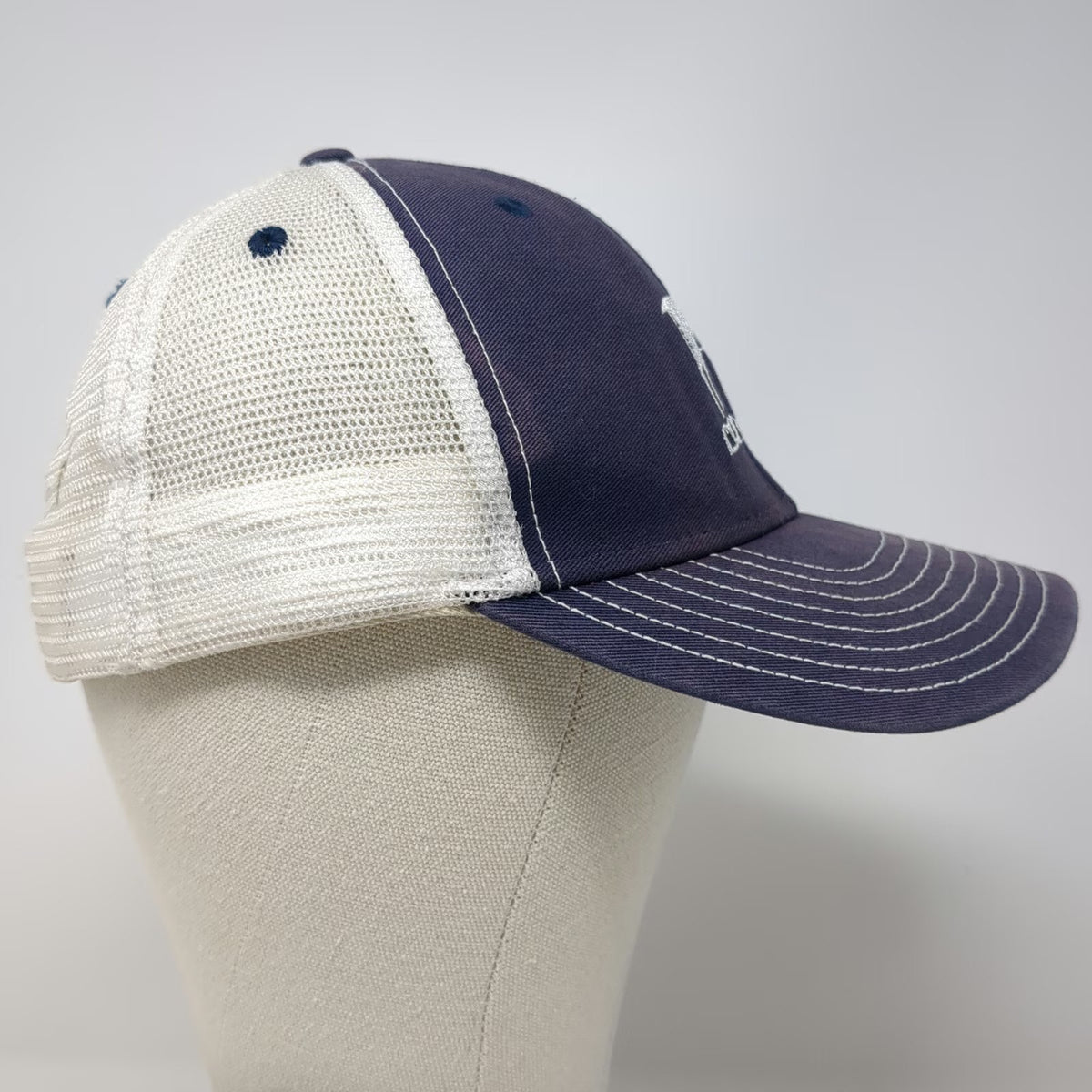 Ouray Sportswear Trucker Hat Blue One Size Snapback Mazama Mountain Goat Mesh