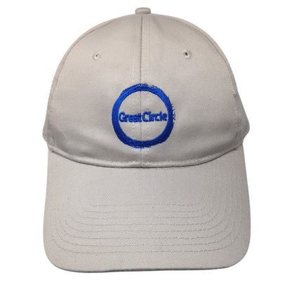 Great Circle Snapback Hat Beige One Size Solid Adjustable Embroidered