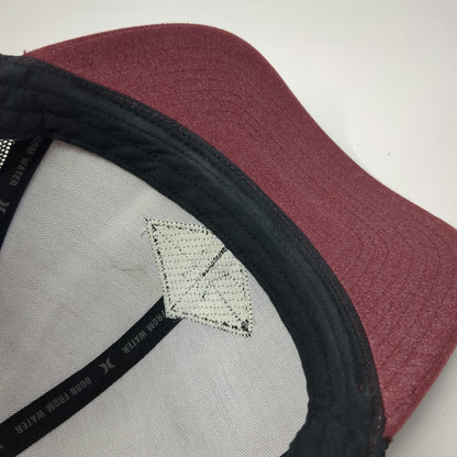 Hurley Trucker Hat Red Black Gray One Size Mesh Back Snapback Born From Water