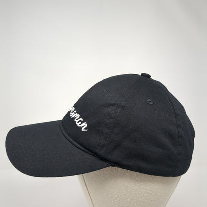 Groomsman Slideback Hat Black One Size Adjustable Embroidered Vented Holes