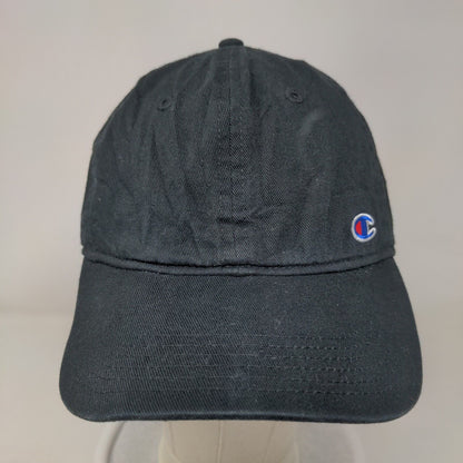 Champion Slideback Hat Black OSFA Embroidered Small Logo Adjustable