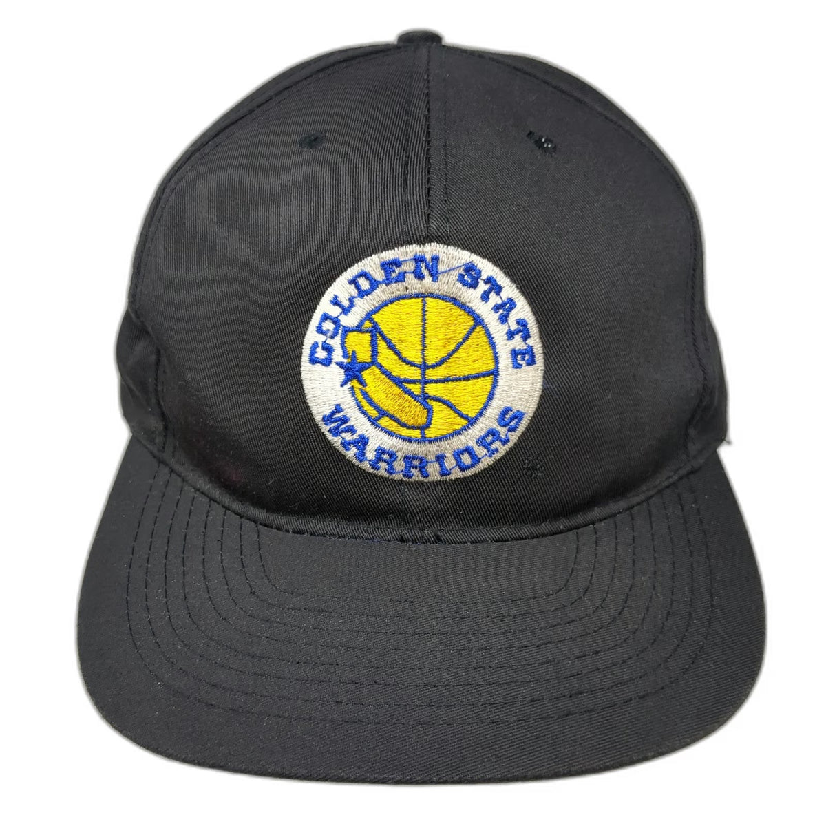 Golden State Warriors NBA OTTO Snapback Hat Black Blue Yellow White Vintage